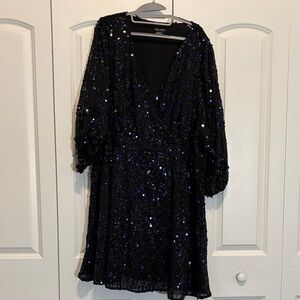 Black and Purple Sequin Party Dress